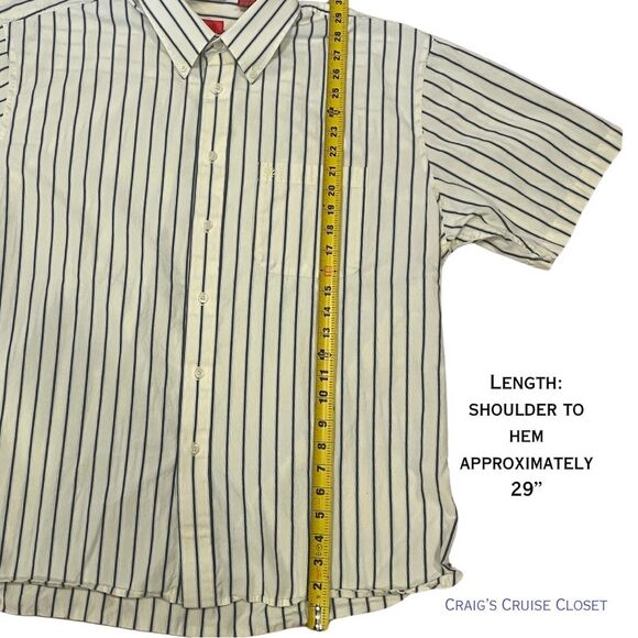 Izod Casual Button Down Shirt Black and Yellow Men Size XL - Picture 4 of 11